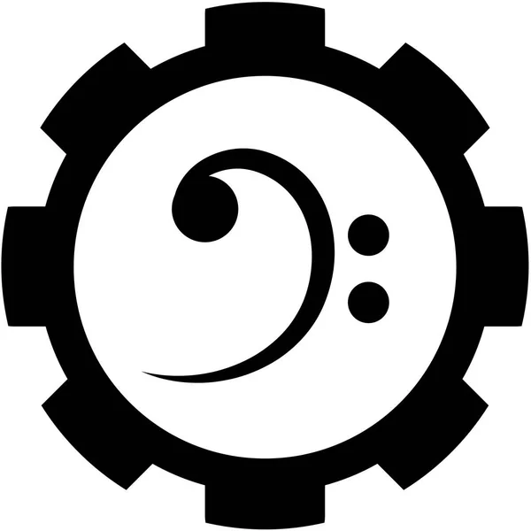 Ilustrowana ikona izolowane na tle-Bass Clef — Wektor stockowy