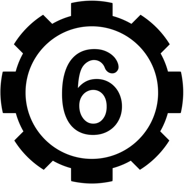 Illustreret ikon Isoleret på baggrund - 6 – Stock-vektor