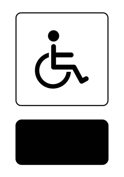 Icono ilustrado aislado sobre un fondo - Silla de ruedas — Vector de stock
