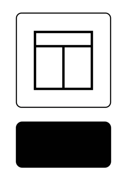 Icône illustrée isolée sur un fond - Web Wireframe 3 Way — Image vectorielle