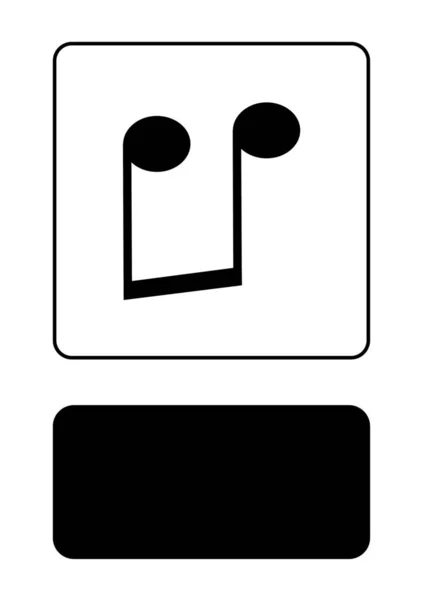Icono ilustrado aislado en un fondo - al revés Quavers — Vector de stock