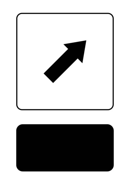 Illustrerad ikon isolerad på en bakgrund-övre HÖGERPIL — Stock vektor