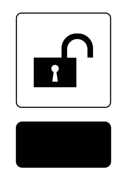 Illustrated Icon Isolated on a Background - Unlock — Stock Vector