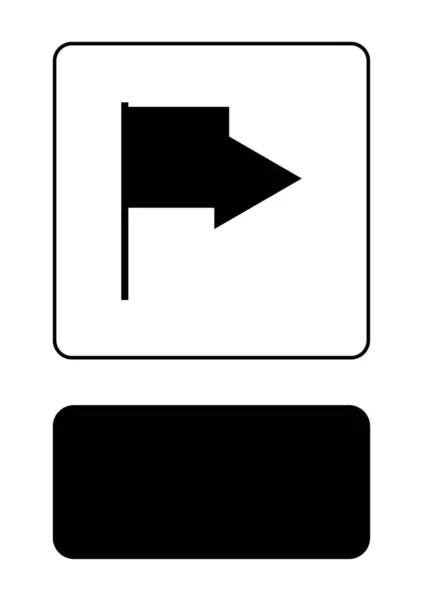 Icône illustrée isolée sur un fond - Drapeau triangulaire Wavi — Image vectorielle