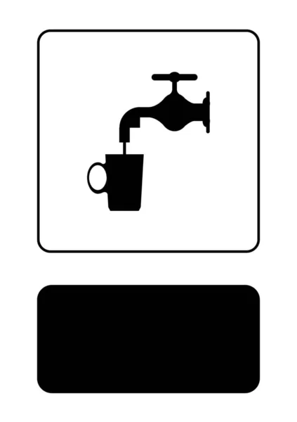 Εικονογραφημένο εικονίδιο απομονωμένο σε φόντο-νερό βρύσης και κούπα — Διανυσματικό Αρχείο