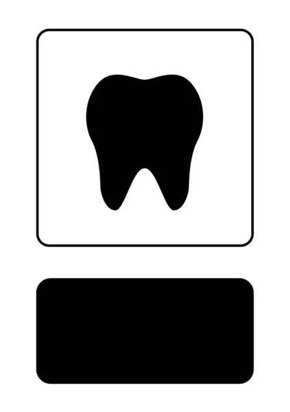 Icône illustrée isolée sur un fond - Dent — Image vectorielle