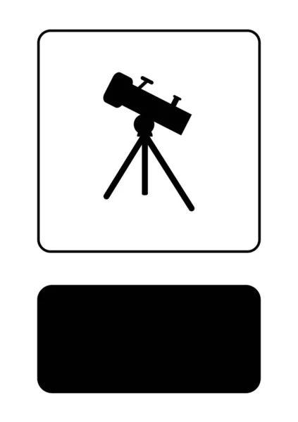 Icono ilustrado aislado sobre fondo - Telescopio — Vector de stock