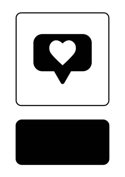 Icône illustrée isolée sur un fond - Amour des médias sociaux — Image vectorielle
