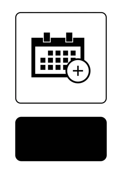 Icono ilustrado aislado sobre un fondo - Calendario cuadrado Añadir — Vector de stock