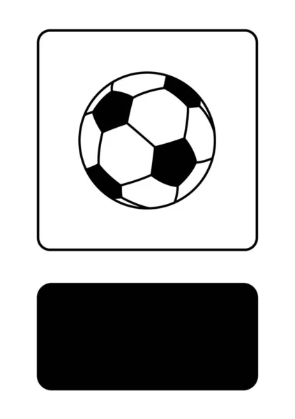 Icono ilustrado aislado sobre un fondo - Balón de fútbol — Vector de stock