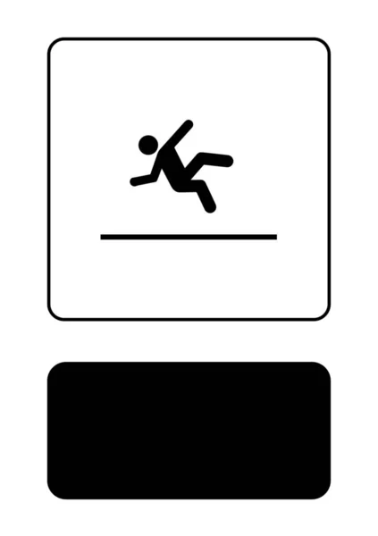 Icono ilustrado aislado sobre un fondo - Superficie resbaladiza — Vector de stock