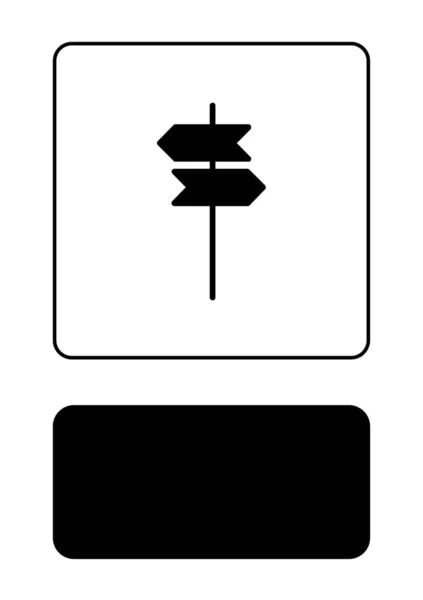 Icône illustrée isolée sur un fond - Panneau Gauche Droite — Image vectorielle