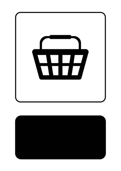 Icône illustrée isolée sur un fond - Panier d'achat — Image vectorielle