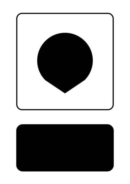Illusztrált Icon izolált egy háttér-rövid Térkép mutató — Stock Vector