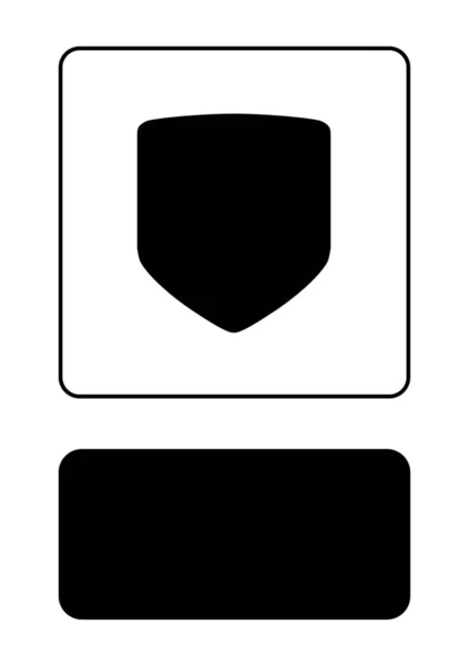 Icône illustrée isolée sur un fond - Bouclier — Image vectorielle