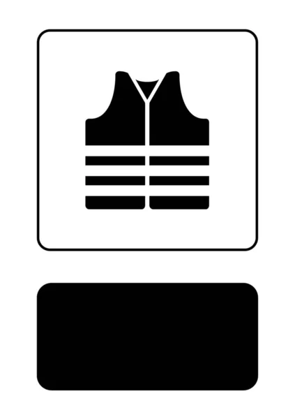 Icono ilustrado aislado sobre un fondo - Chaleco de seguridad — Vector de stock