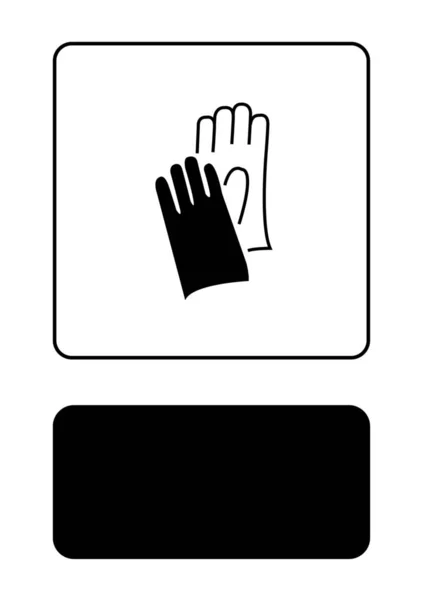 Icono ilustrado aislado sobre un fondo - Guantes de seguridad — Archivo Imágenes Vectoriales