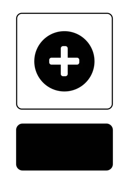 Icono ilustrado aislado sobre fondo - Round Plus Seleccionado — Archivo Imágenes Vectoriales