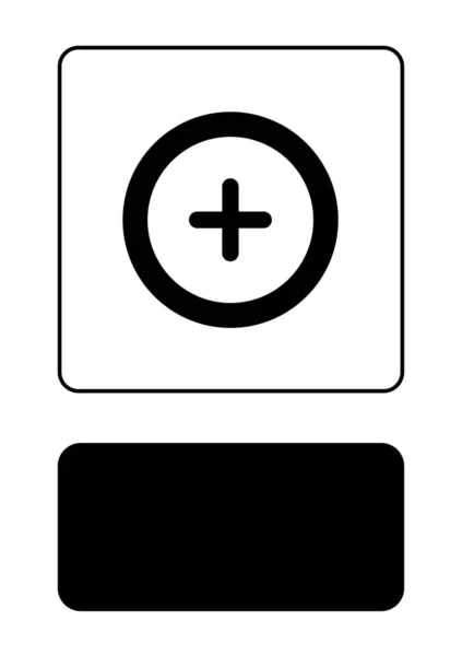 Icono ilustrado aislado sobre fondo - Round Cross-81 — Vector de stock