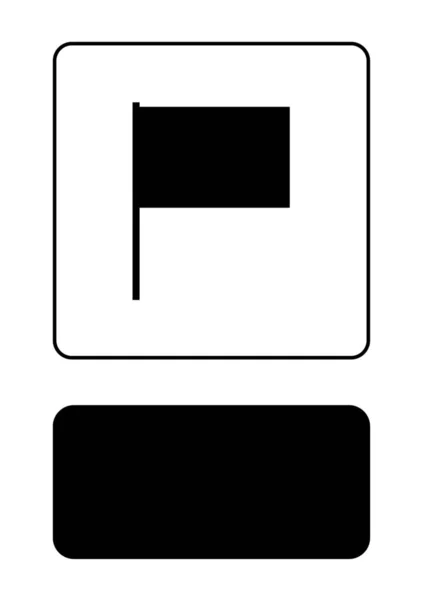 Icône illustrée isolée sur un fond - Drapeau rectangulaire — Image vectorielle
