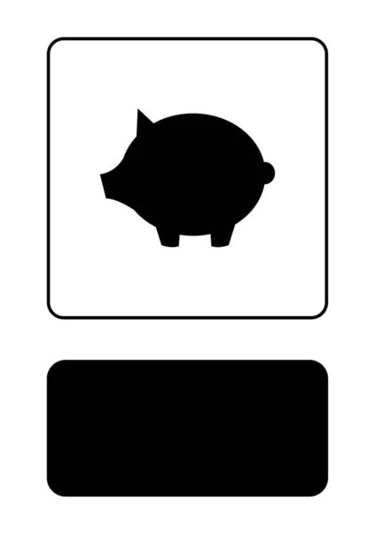 Ícone ilustrado isolado em um fundo - Piggy Bank — Vetor de Stock