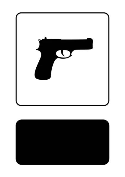 Icono ilustrado aislado sobre un fondo - Pistola — Vector de stock