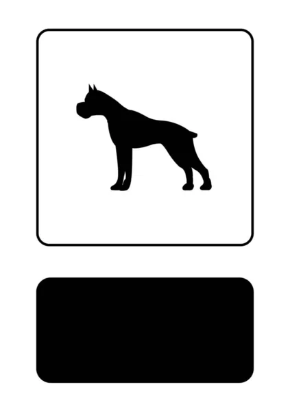 Icono ilustrado aislado sobre fondo - Pitbull Guard Dog — Vector de stock