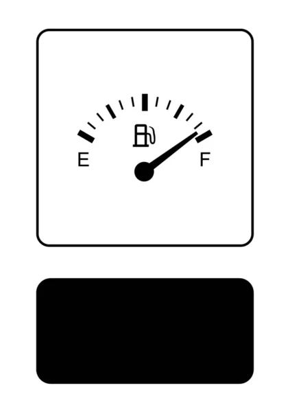 Icono ilustrado aislado sobre fondo - Medidor de gasolina completo — Vector de stock