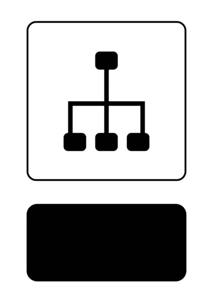 Icône illustrée isolée sur un fond - Réseau — Image vectorielle