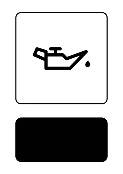 Icona illustrata isolata su uno sfondo - Avviso pressione olio — Vettoriale Stock