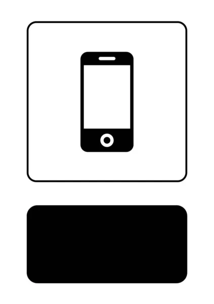 Εικονογραφημένο εικονίδιο απομονωμένο σε φόντο-κινητό τηλέφωνο — Διανυσματικό Αρχείο
