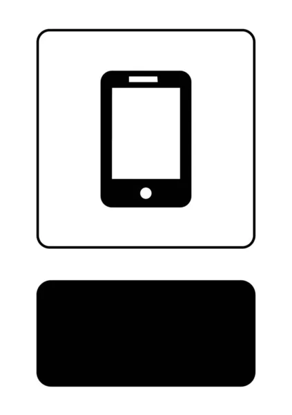 Icono ilustrado aislado sobre un fondo - Móvil — Archivo Imágenes Vectoriales