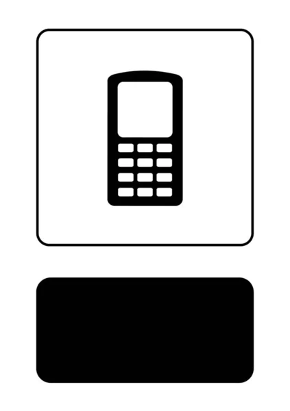 Icono ilustrado aislado en un fondo - Walkie teléfono móvil — Vector de stock