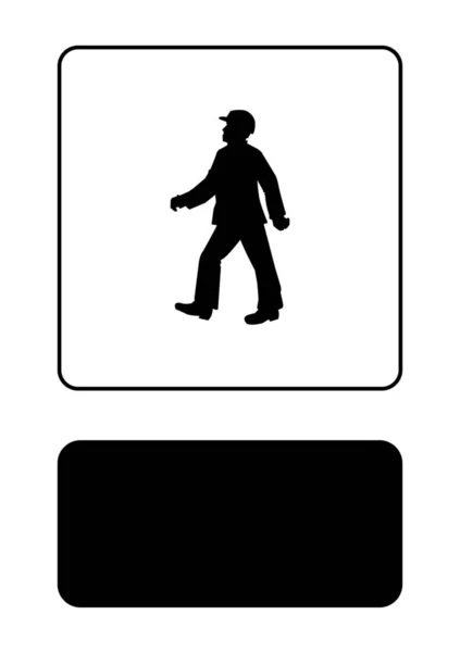 Icône illustrée isolée sur un fond - Homme avec chapeau de sécurité — Image vectorielle