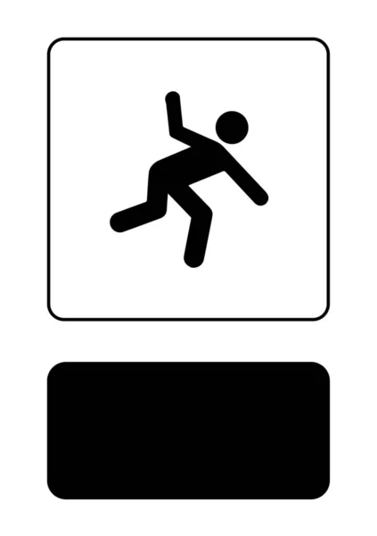 Icono ilustrado aislado sobre un fondo - El hombre cayendo — Vector de stock