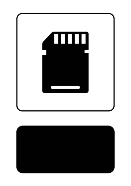 Icono ilustrado aislado en un fondo - Tarjeta de memoria — Vector de stock