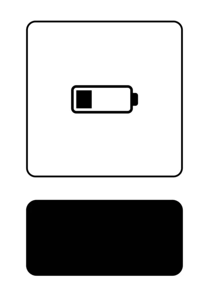 Ícone ilustrado isolado em um fundo - bateria fraca — Vetor de Stock