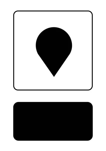 Icono ilustrado aislado sobre un fondo - Long Map Pointer — Vector de stock