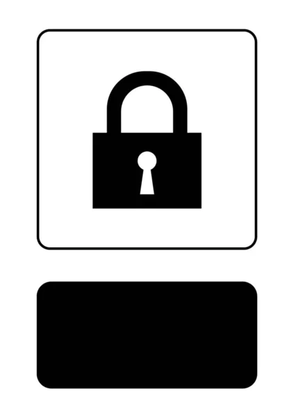 Illustrated Icon Isolated on a Background - Lock Locked — Stock Vector