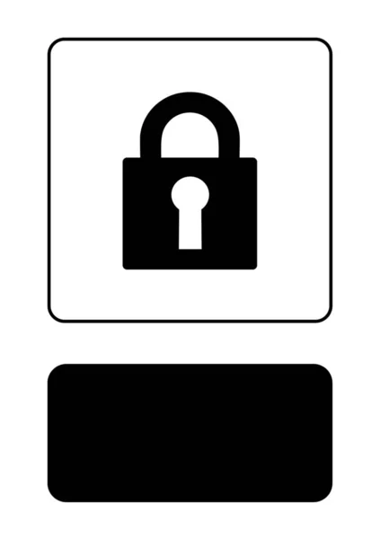 Icono ilustrado aislado sobre un fondo - Lock — Archivo Imágenes Vectoriales
