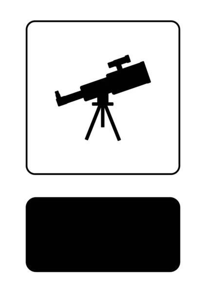 Icono Ilustrado Aislado sobre un Fondo - Gran Telescopio — Vector de stock