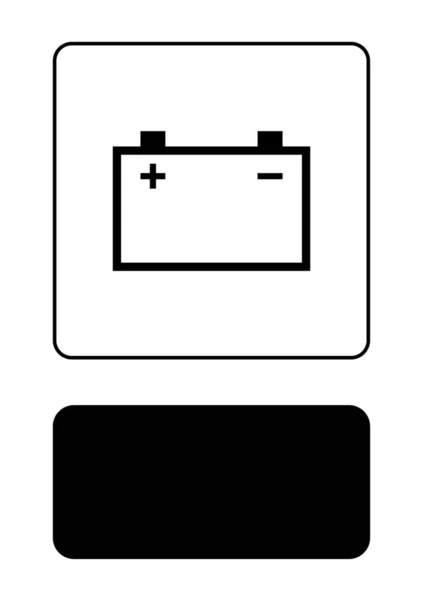 Icône illustrée isolée sur un fond - Grande batterie — Image vectorielle