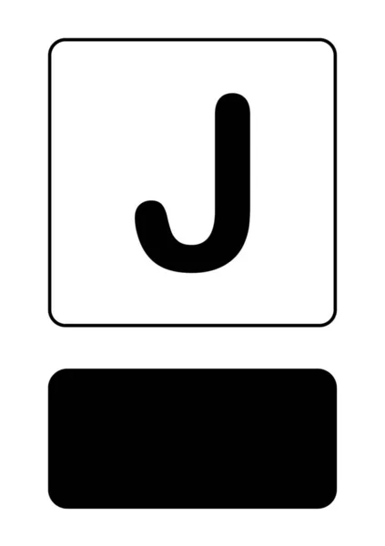 Ícone Ilustrado Isolado em Fundo - J — Vetor de Stock