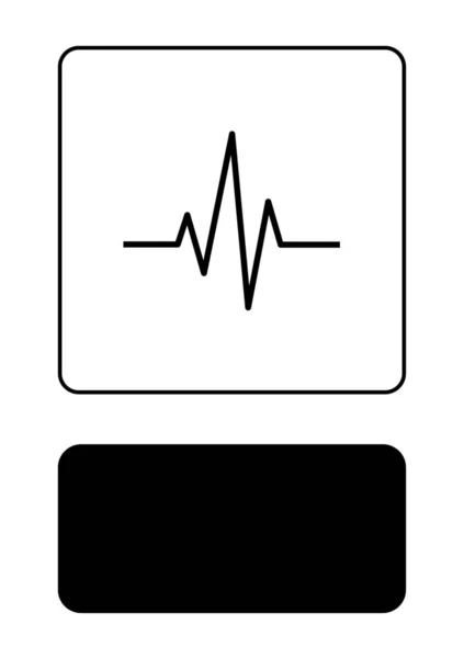 Icono ilustrado aislado sobre un fondo - Heartbeat — Archivo Imágenes Vectoriales