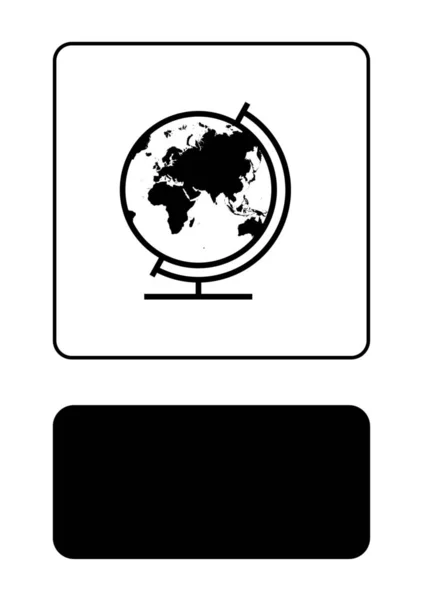 Icono ilustrado aislado sobre fondo - Globe Europe Asia Oc — Archivo Imágenes Vectoriales