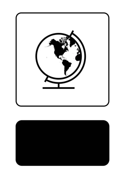 Illustrated Icon Isolated on a Background - Globe North America — Stock Vector
