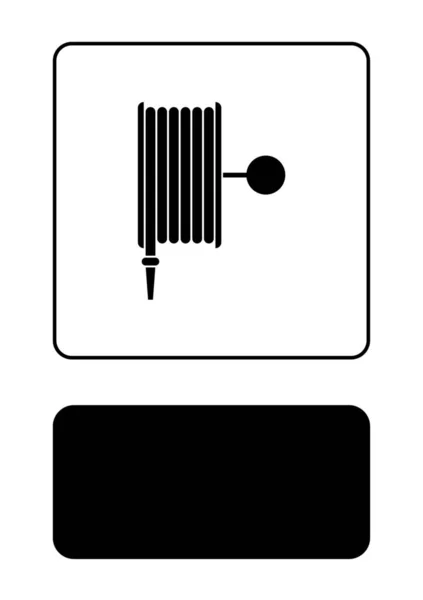 Icono ilustrado aislado sobre un fondo - Manguera contra incendios — Vector de stock
