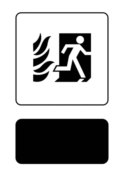Icono ilustrado aislado sobre un fondo - Salida de fuego con fuego — Archivo Imágenes Vectoriales