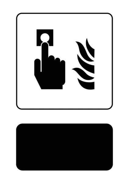 Icono ilustrado aislado sobre un fondo - Botón de alarma contra incendios — Archivo Imágenes Vectoriales