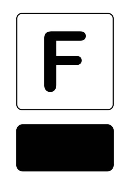 Geïllustreerd pictogram geïsoleerd op een achtergrond-F — Stockvector